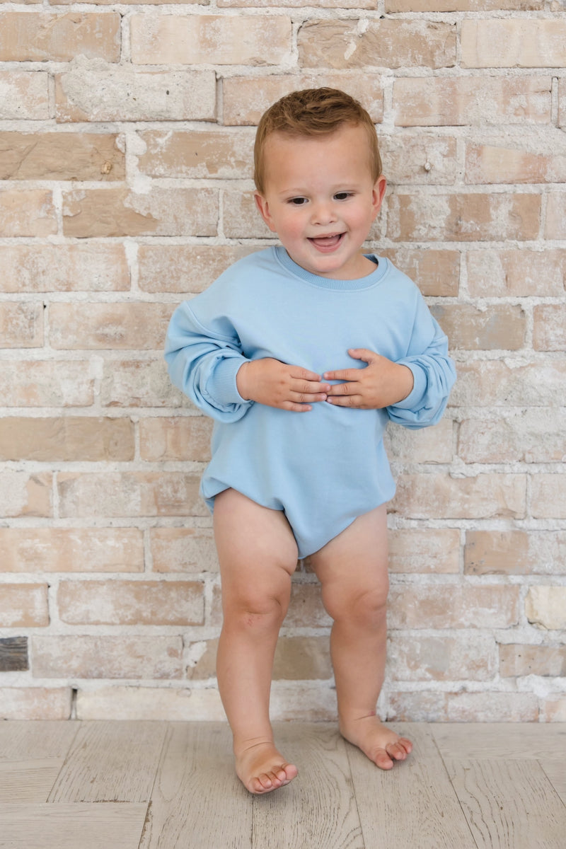 Portorosso Sky - Cloud Terry Bubble Romper — Blush Lotus