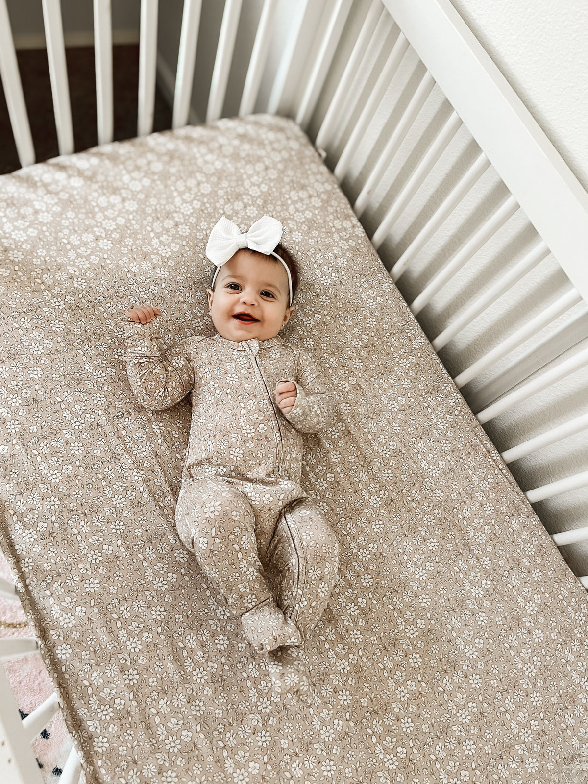 Dainty Ditsy Bamboo Crib Sheet — Little Joy Co.