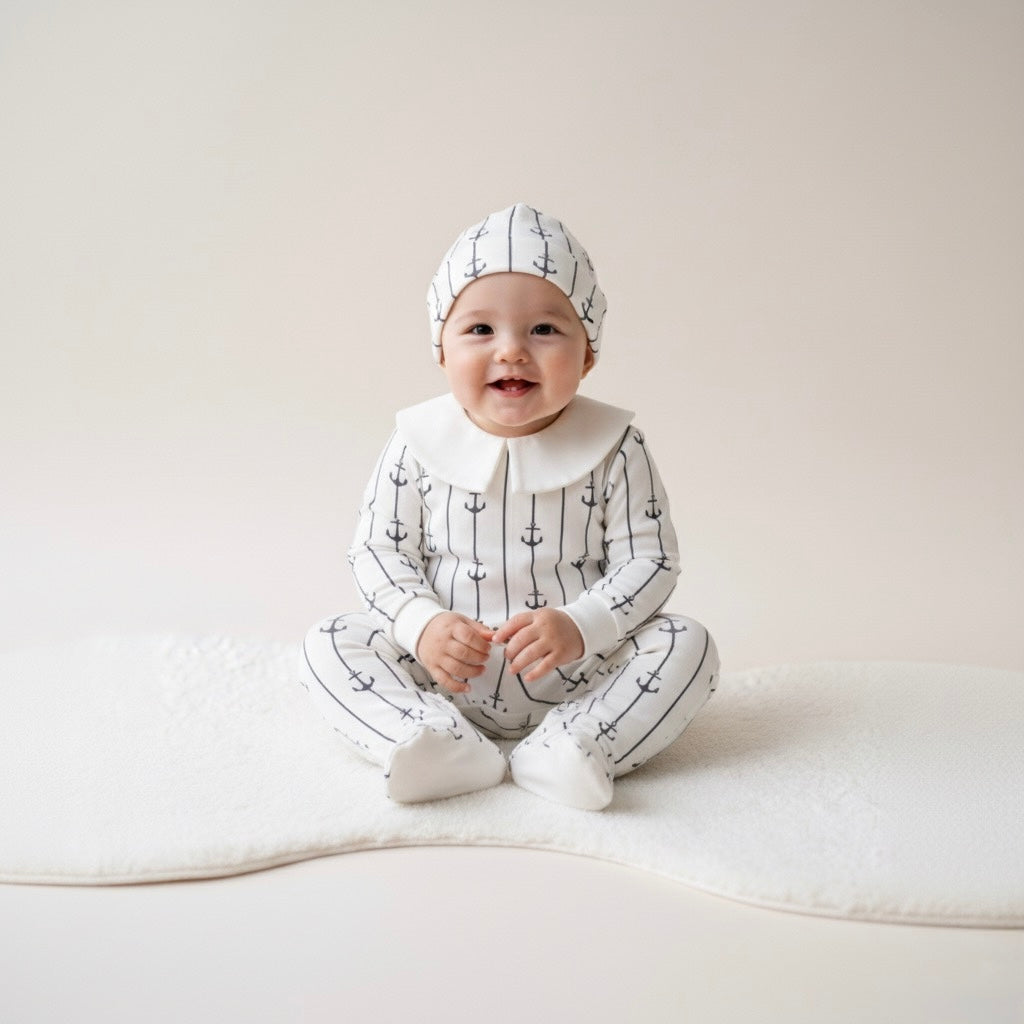 Nautical Anchor Romper Set — Honey and Hive