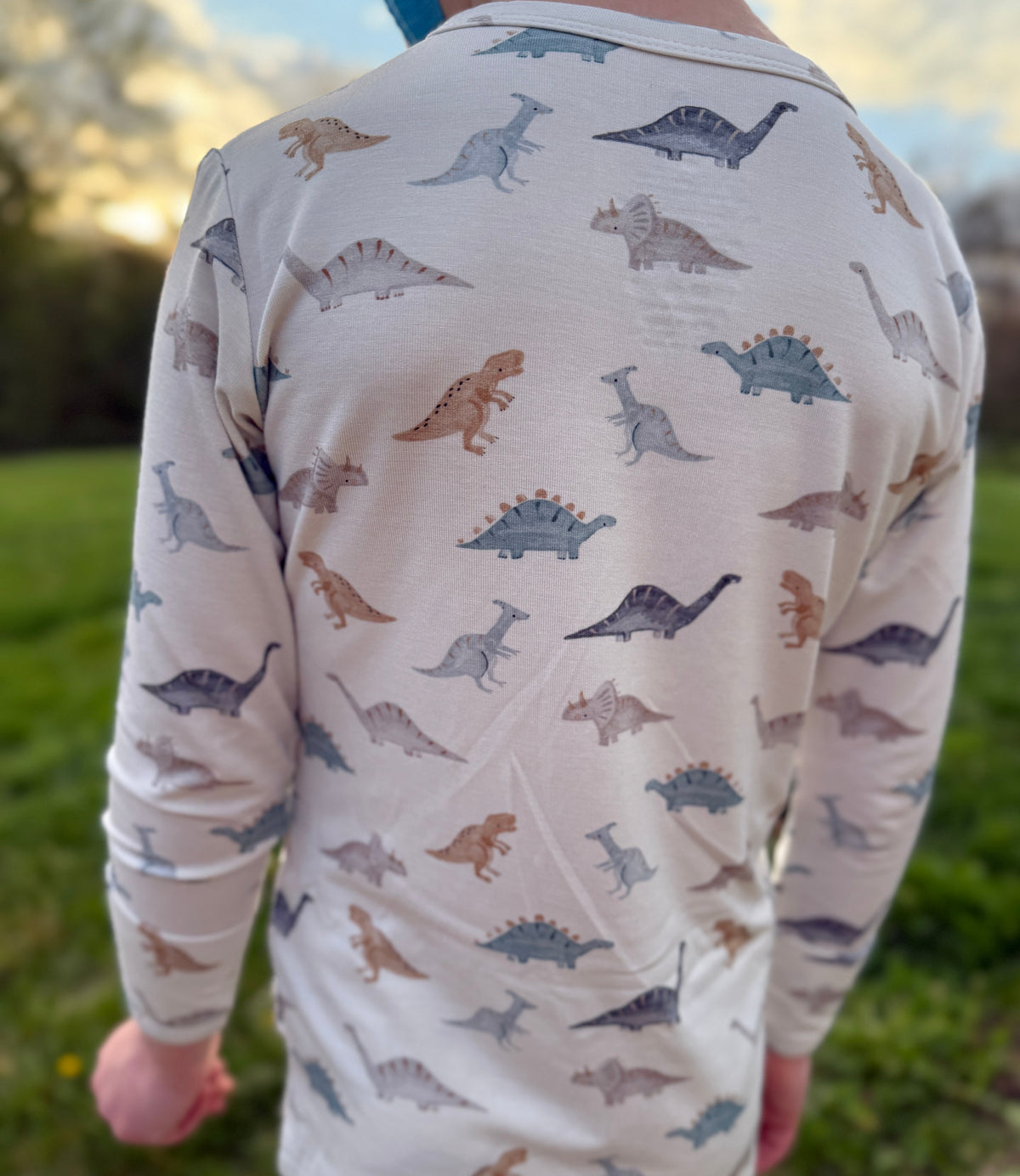 Snugglesaurus 2pc Henley Bamboo Pajamas - Sizes Newborn & Up! — Little Joy Co.