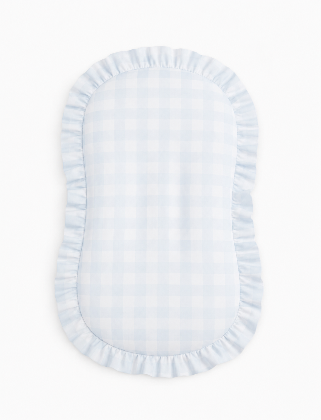 Blue Checkered Ruffle Baby Lounger Cover — Little Mae & Co