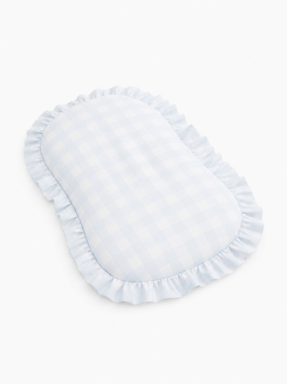 Blue Checkered Ruffle Baby Lounger Cover — Little Mae & Co