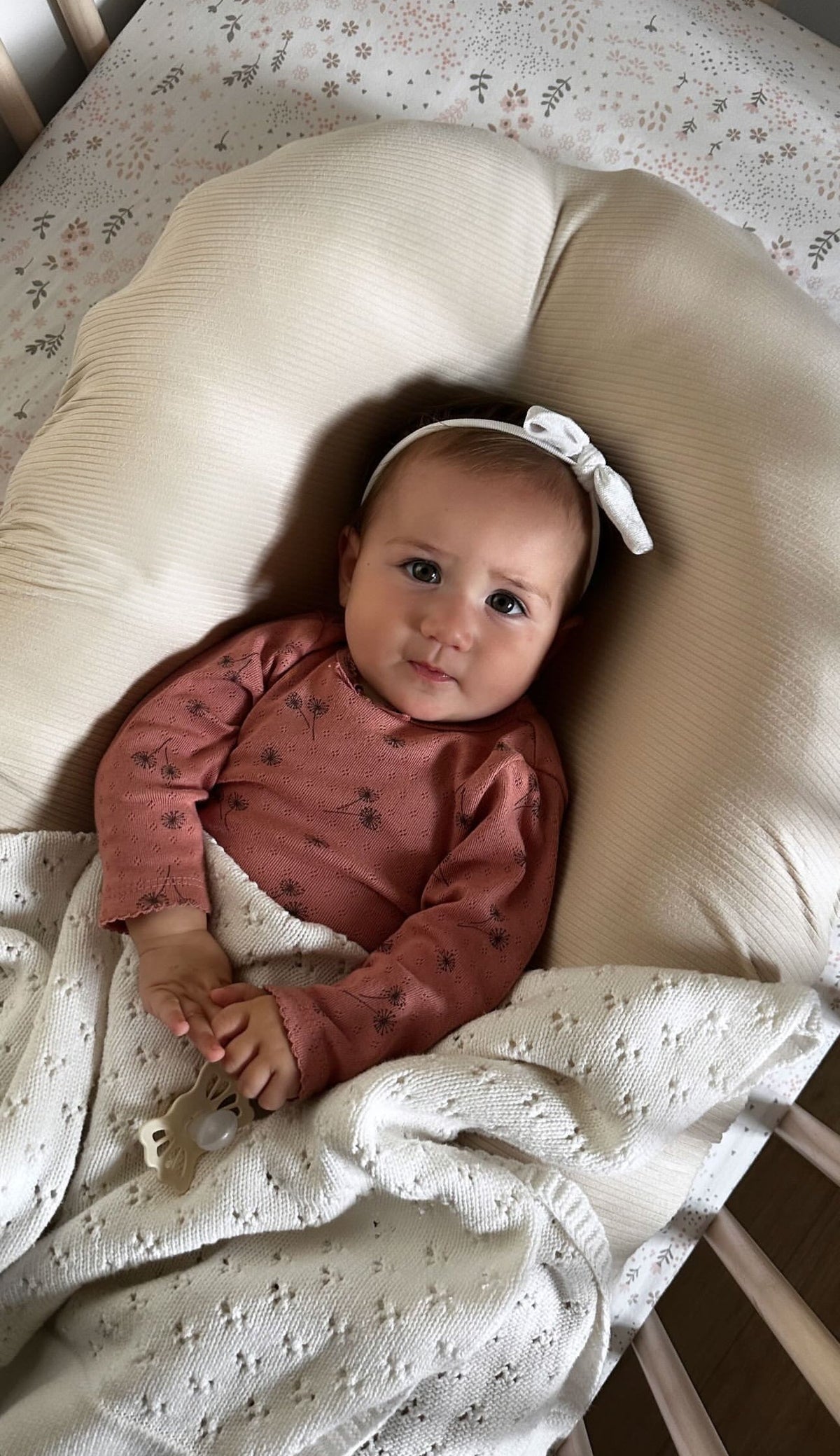 Oat Ribbed Baby Lounger Cover — Little Mae & Co