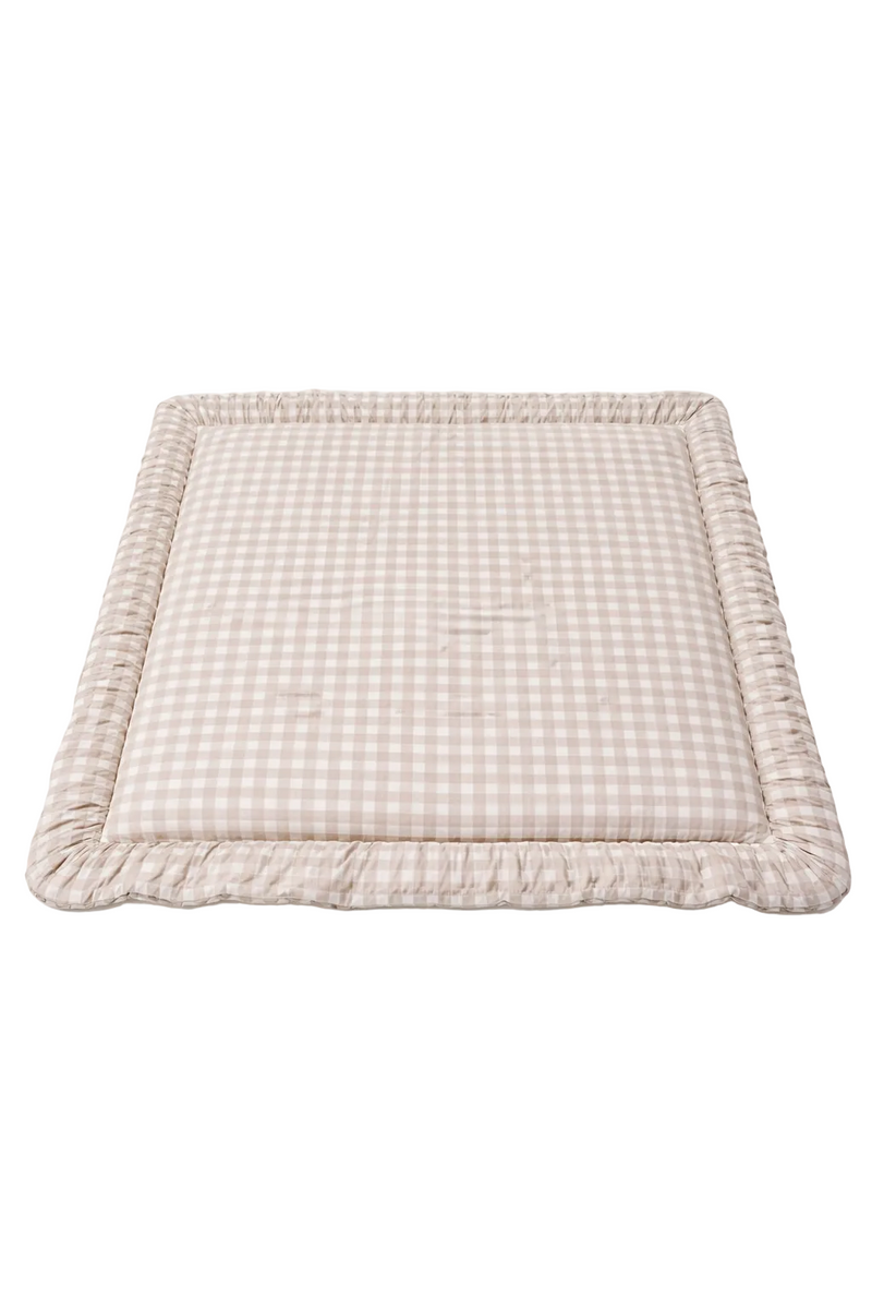 Beige Gingham Padded Baby Play Mat — Little Mae & Co