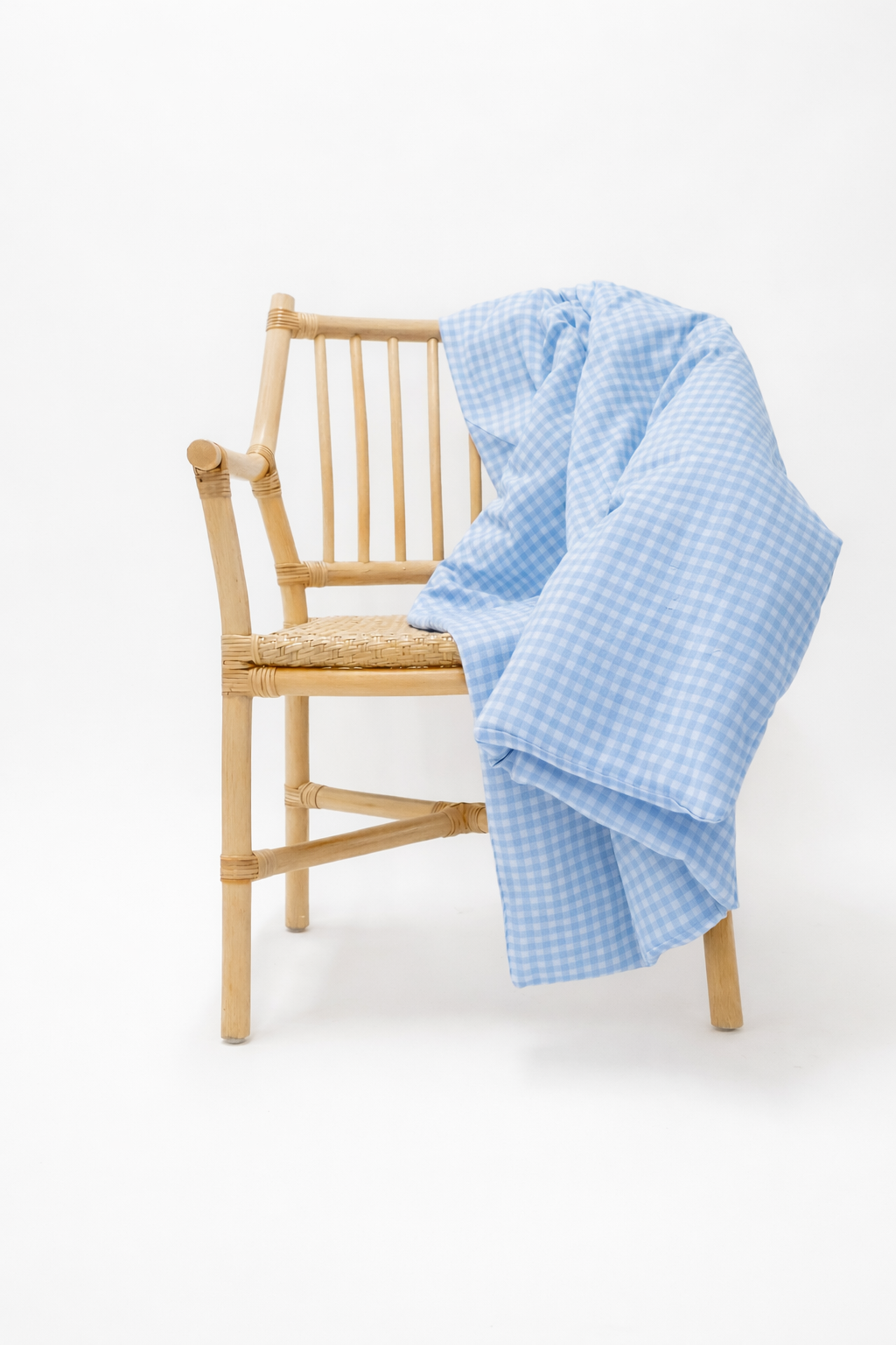Blue White Gingham Crib Quilted Blanket — Little Mae & Co