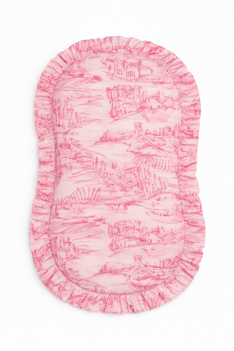 Pink Toile Ruffle Baby Lounger Cover — Little Mae & Co