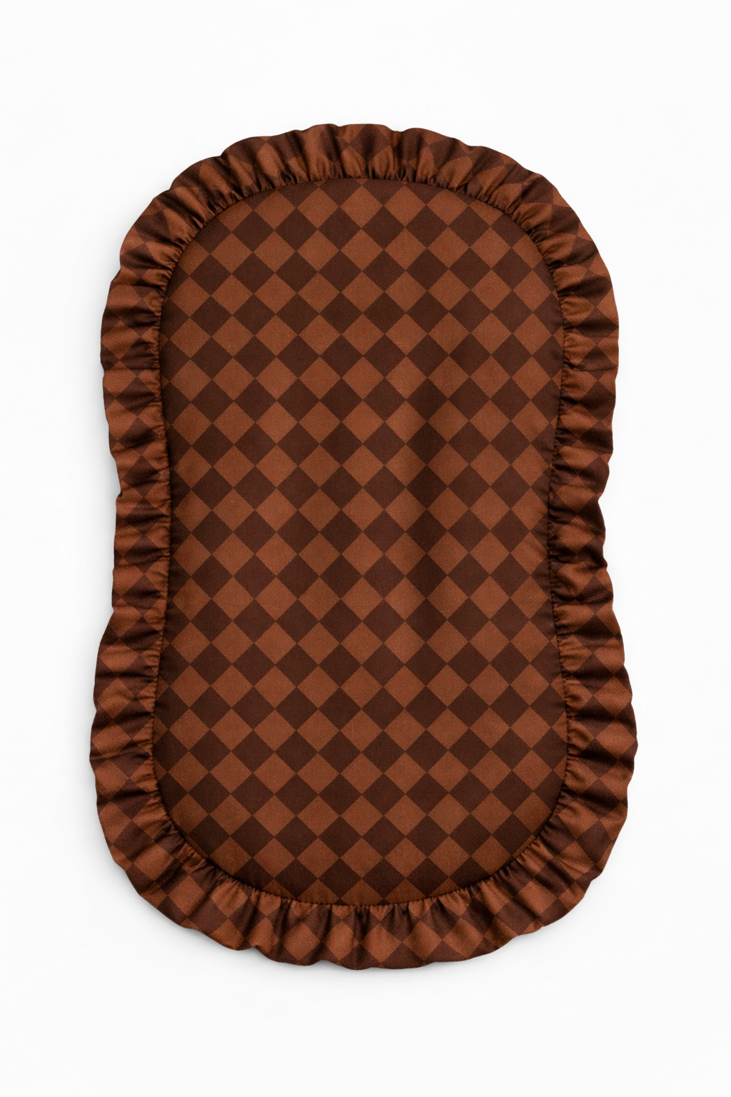 Brown Mocha Diamond Ruffle Baby Lounger Cover — Little Mae & Co