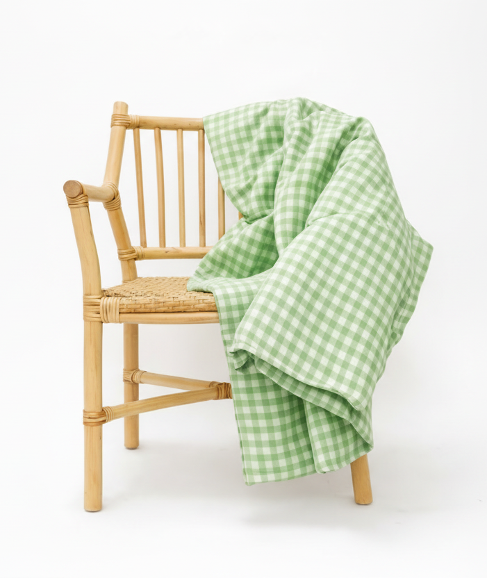 Green Gingham Crib Quilted Blanket — Little Mae & Co