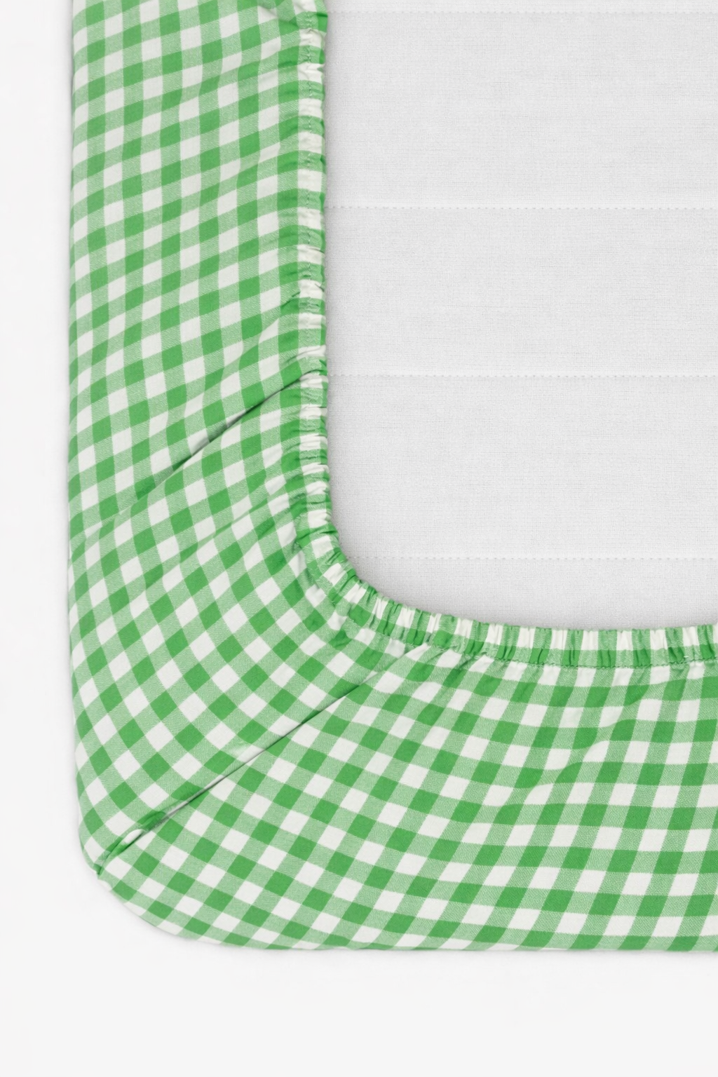 Green White Gingham Crib Sheet — Little Mae & Co