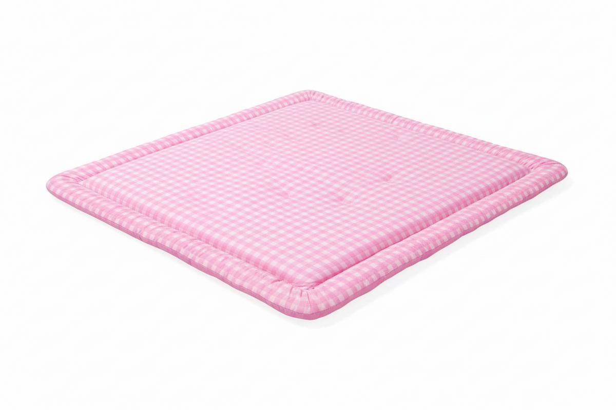 Pink Gingham Padded Baby Play Mat — Little Mae & Co