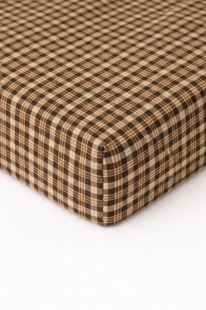 Brown Plaid Crib Sheet — Little Mae & Co