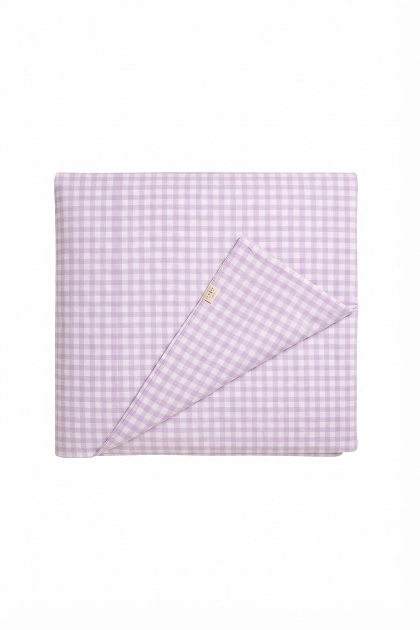 Purple Gingham Crib Quilted Blanket — Little Mae & Co