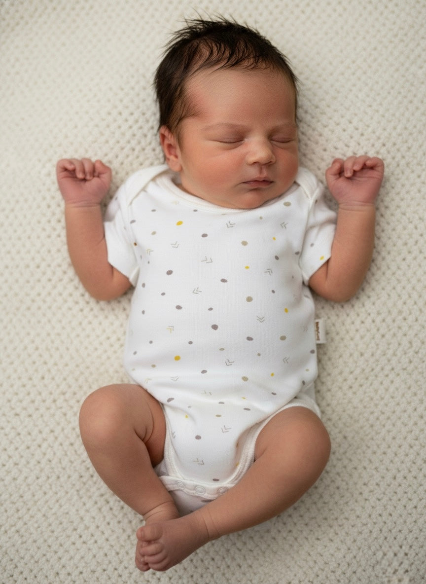 Cream Short Sleeve Organic Bodysuit — Honey and Hive