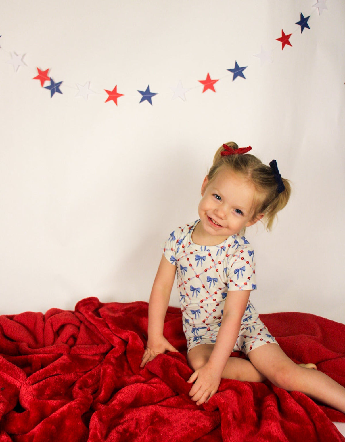 Red White & Bows 2pc Bamboo Pajamas — Little Joy Co.