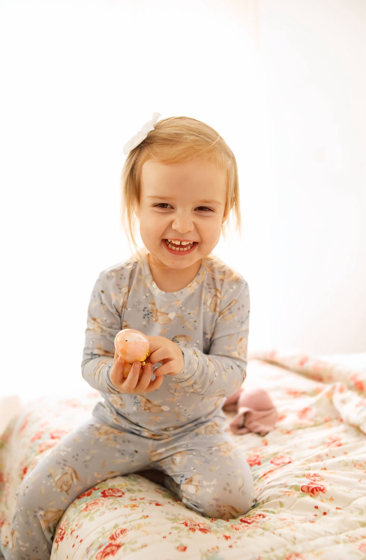 Bunny Blossoms 2pc Bamboo Pajamas — Little Joy Co.