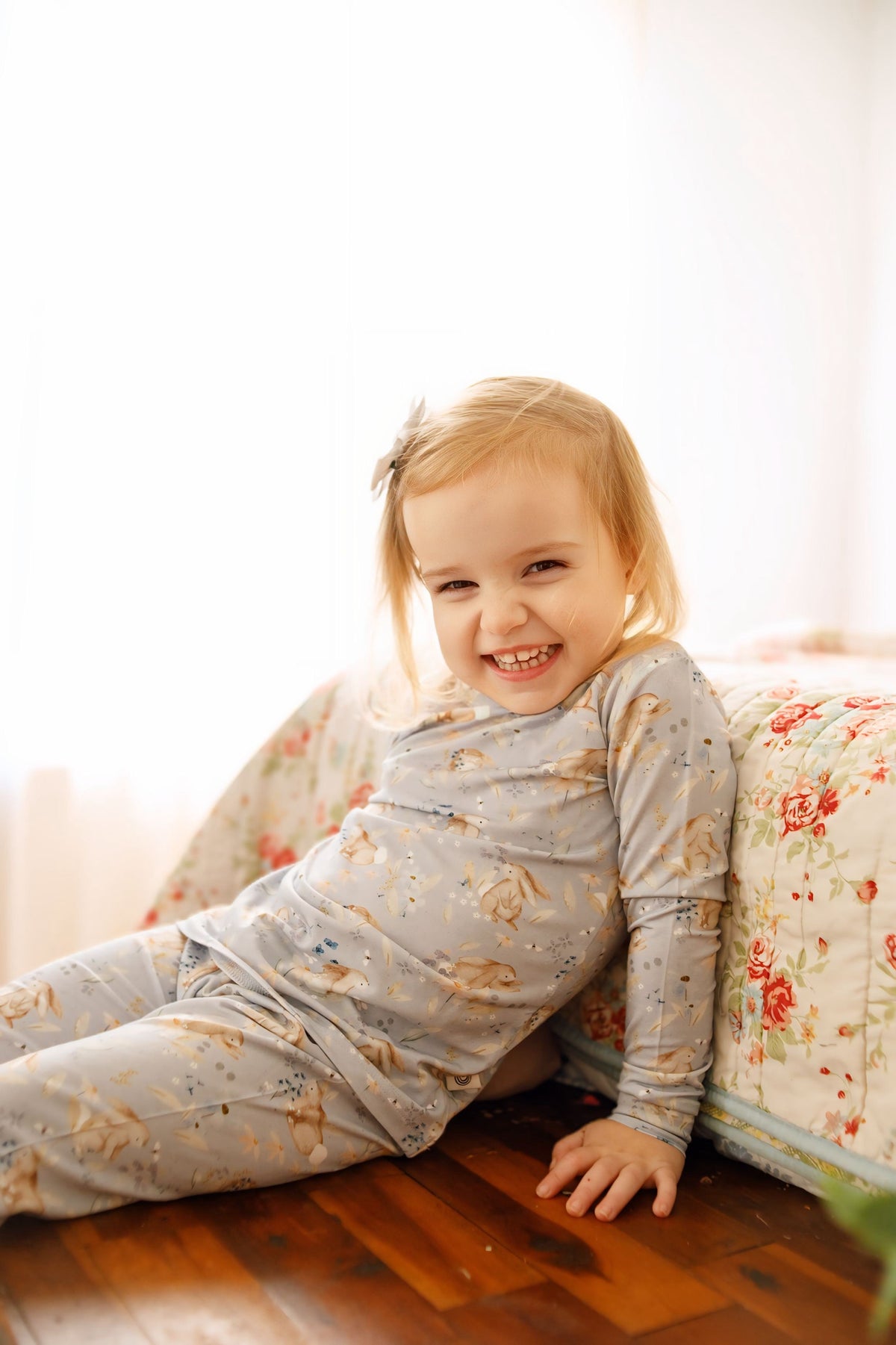 Bunny Blossoms 2pc Bamboo Pajamas — Little Joy Co.