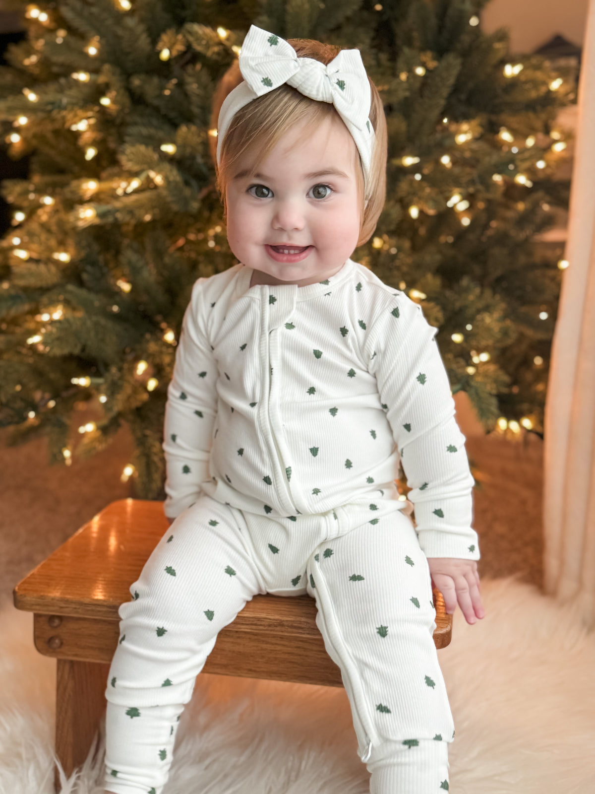 Tiny Trees Ribbed Bamboo Zippy Pajamas — Little Joy Co.