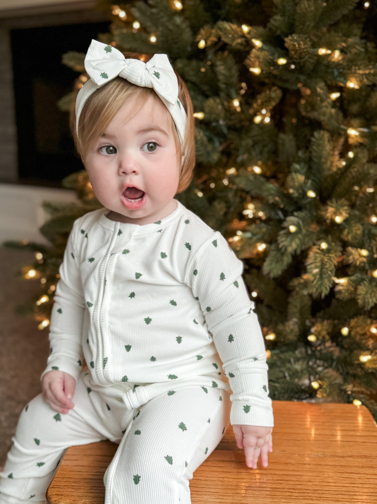 Tiny Trees Ribbed Bamboo Zippy Pajamas — Little Joy Co.