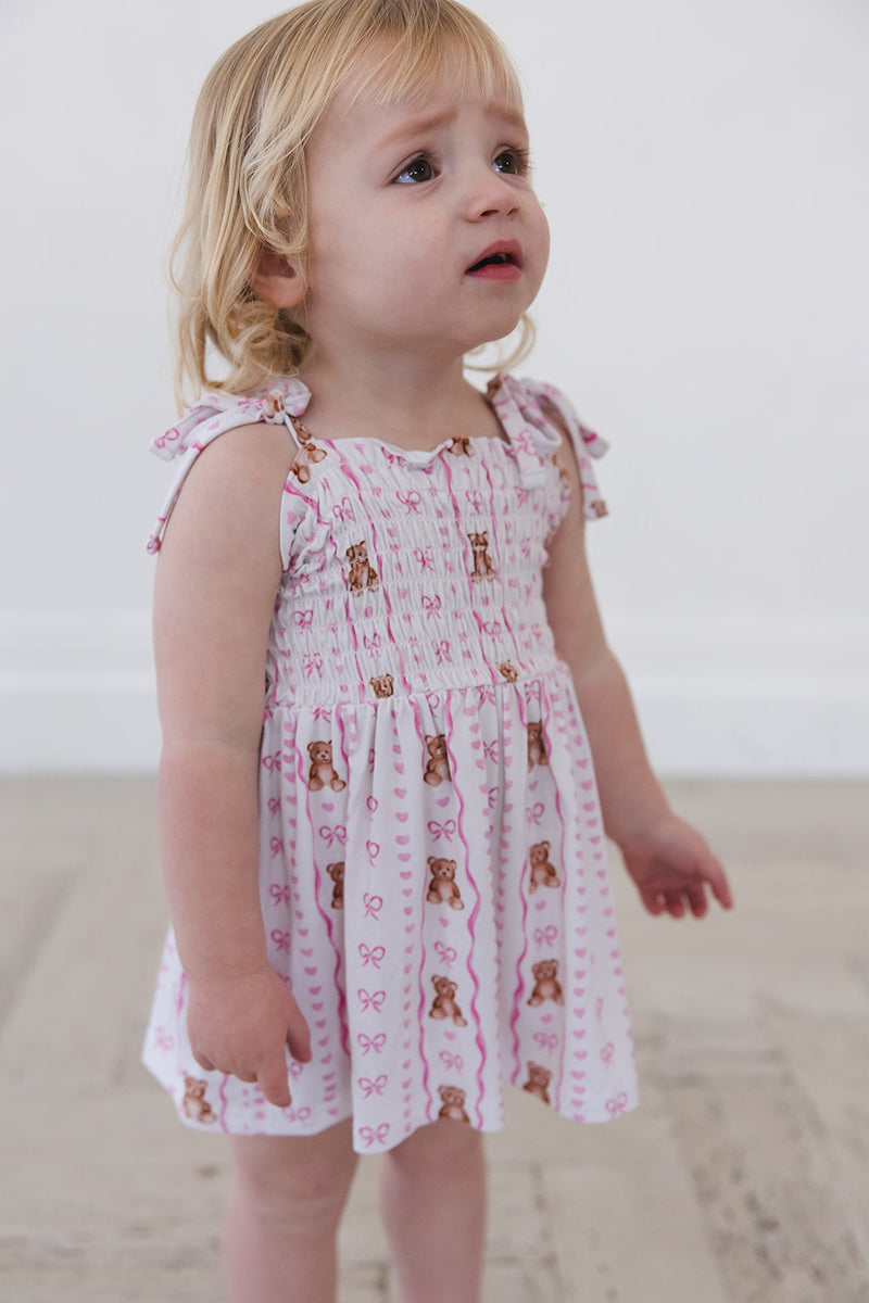 Cherie - Smocked Diaper Dress Set — Blush Lotus