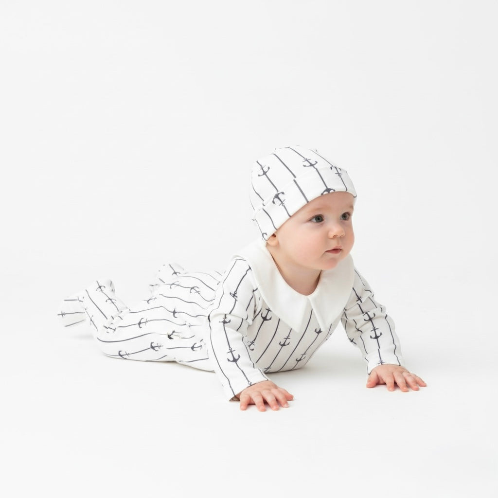 Nautical Anchor Romper Set — Honey and Hive
