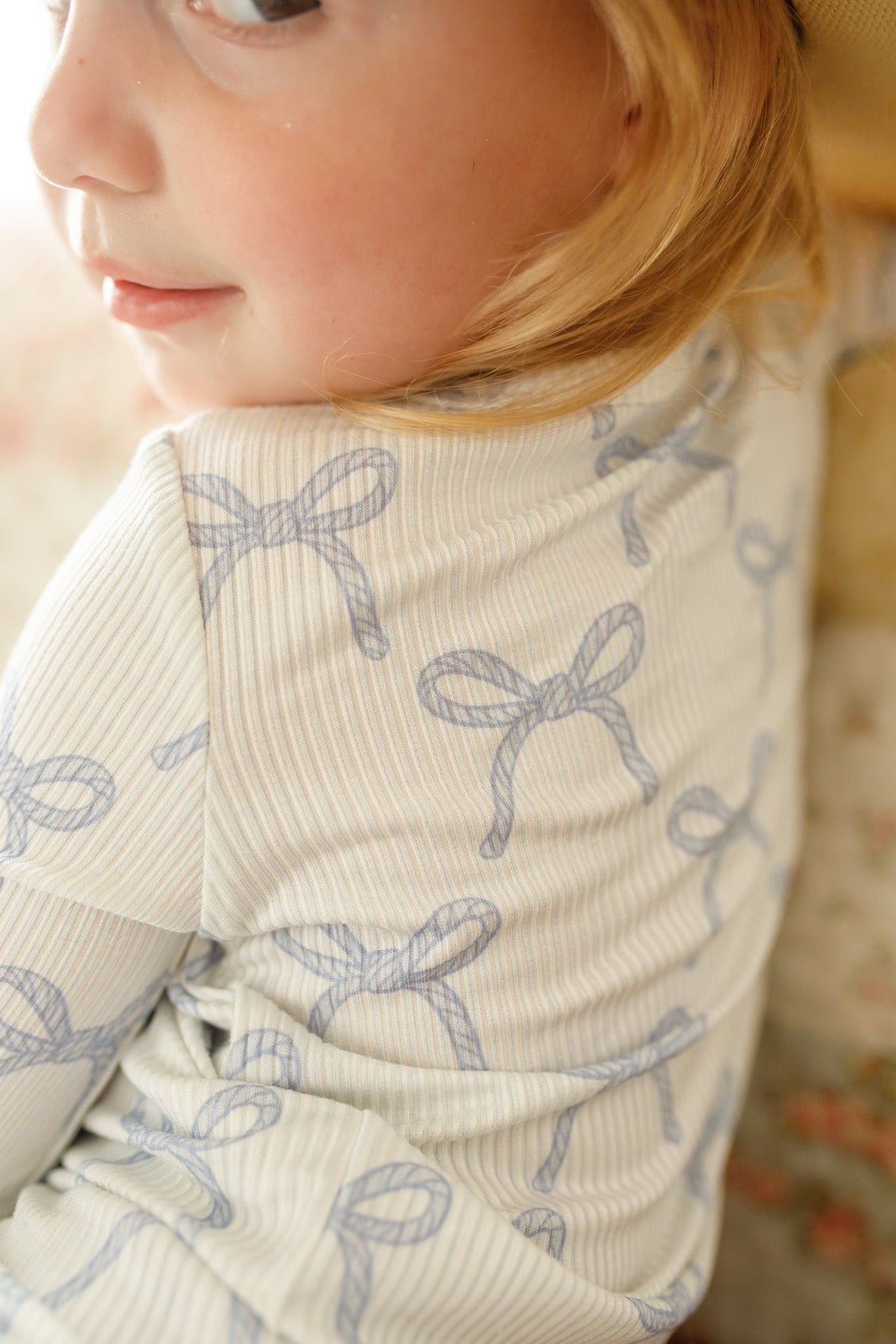 Blue Belle 2pc Ribbed Bamboo Pajamas — Little Joy Co.