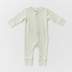 Long Sleeve Romper in Leafy Green