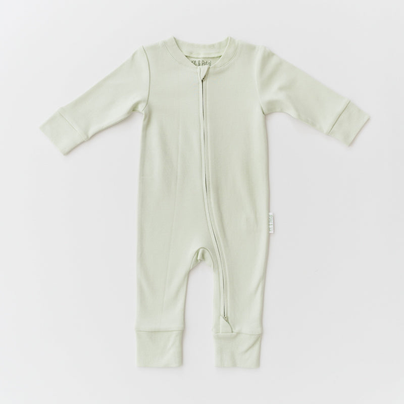 Long Sleeve Romper in Leafy Green — Kit & Petal