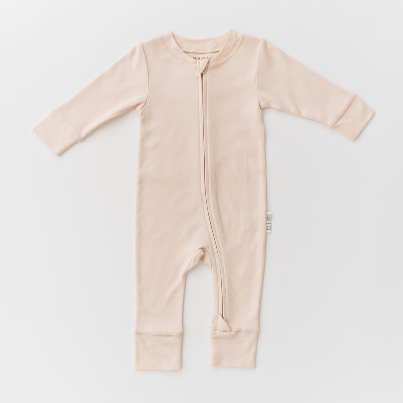 Long Sleeve Romper in Rosy Peach — Kit & Petal