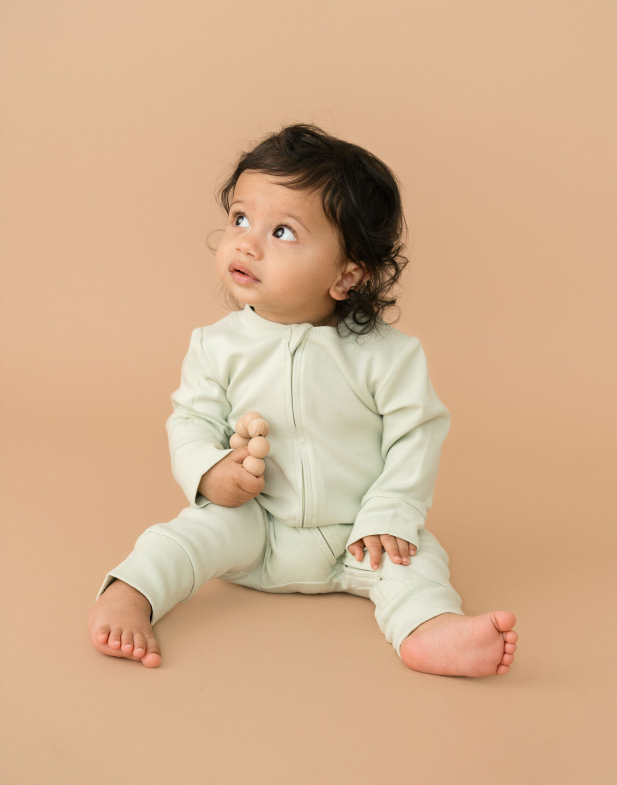 Long Sleeve Romper in Leafy Green — Kit & Petal