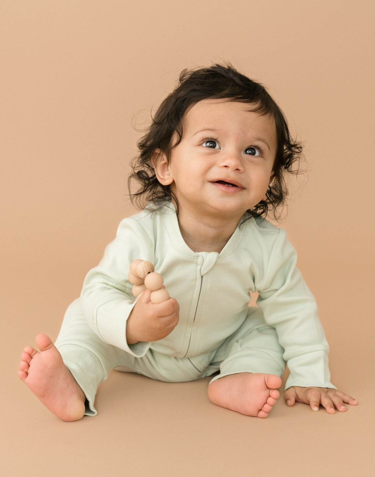 Long Sleeve Romper in Leafy Green — Kit & Petal