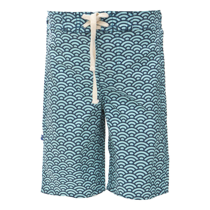 Print Boy's Swim Trunks in Summer Sky Waves — KicKee Pants