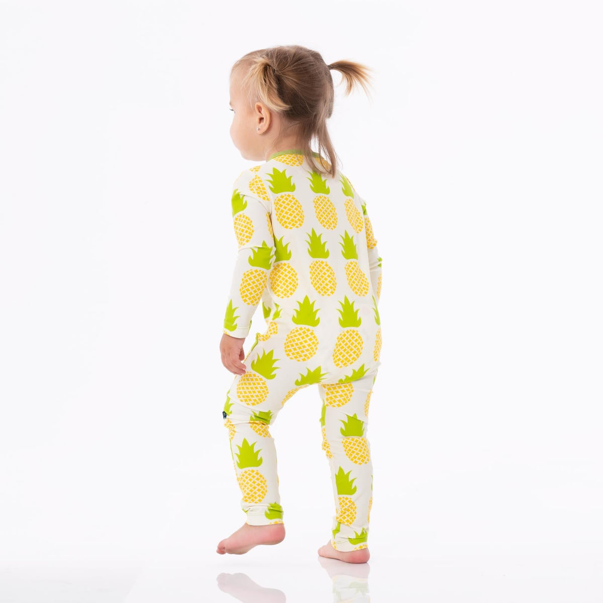 Print Swim Coverall in Natural Pineapple — KicKee Pants