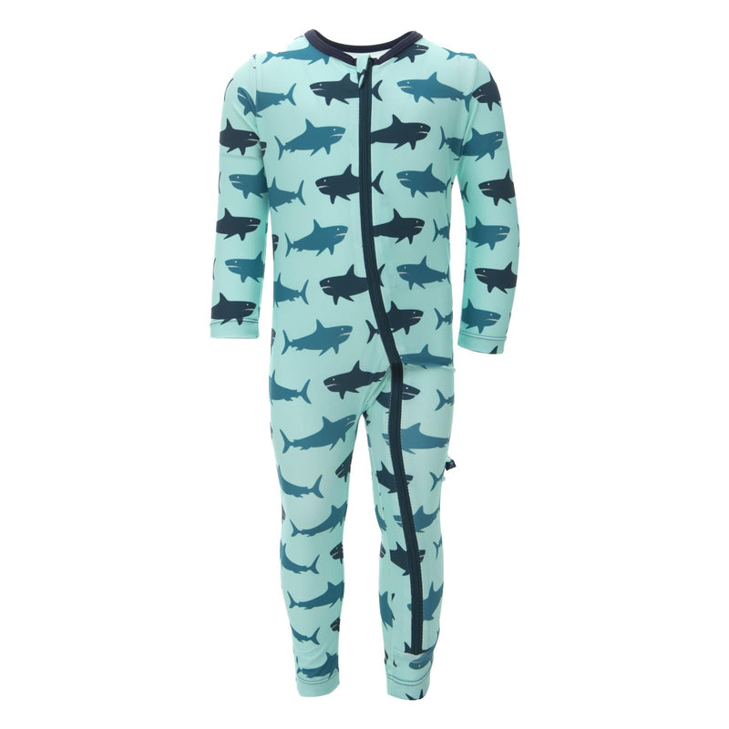 Print Swim Coverall in Summer Sky Megalodon — KicKee Pants