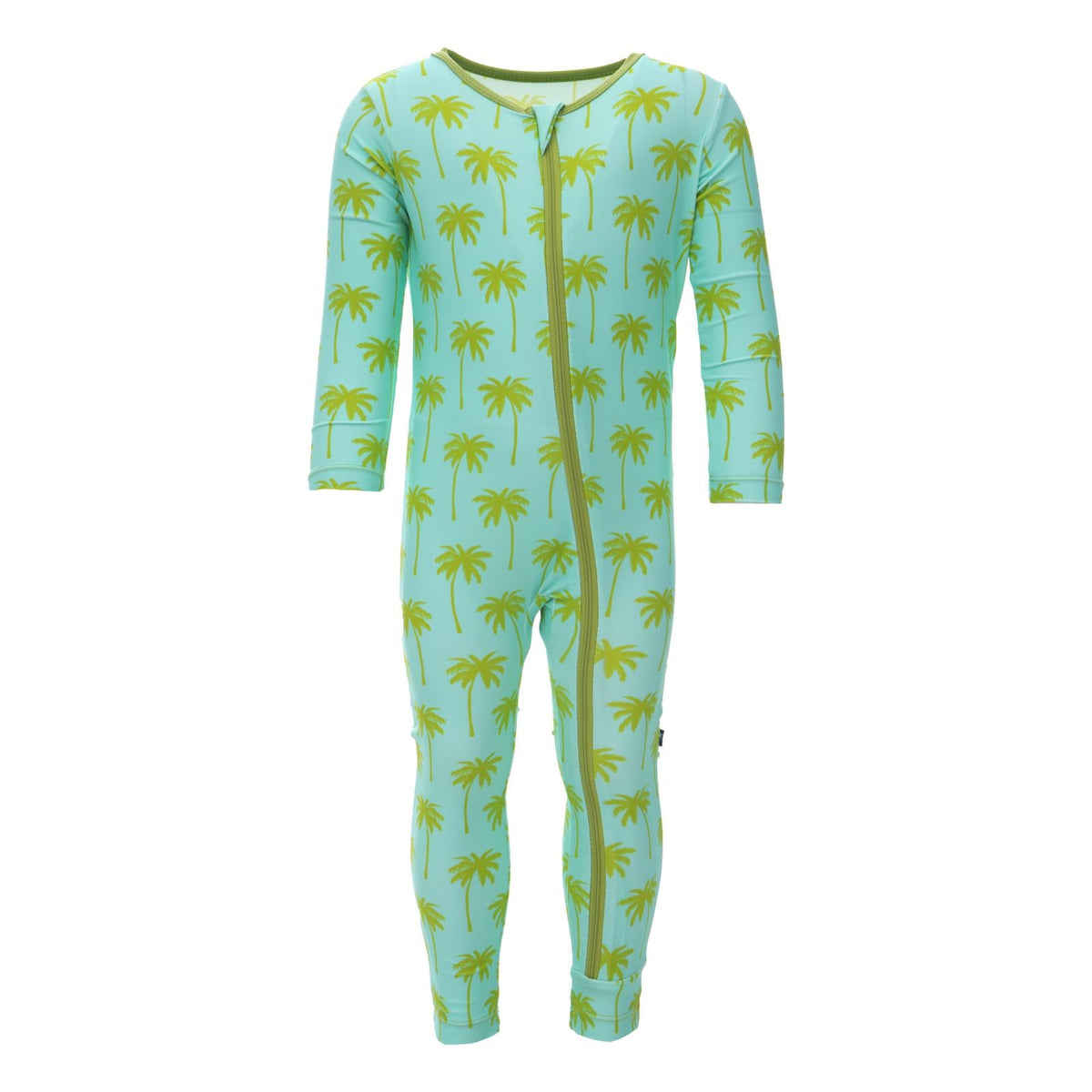 Print Swim Coverall in Summer Sky Palm Trees — KicKee Pants
