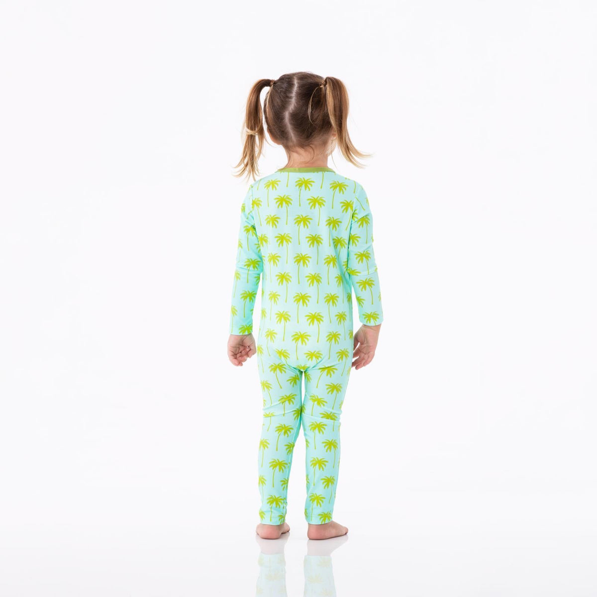 Print Swim Coverall in Summer Sky Palm Trees — KicKee Pants