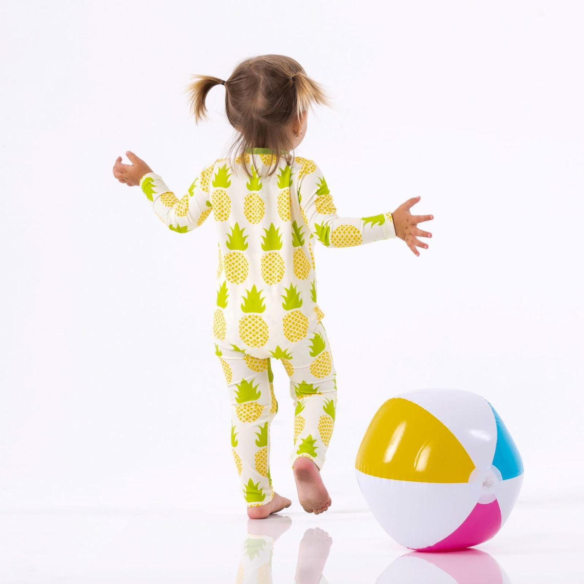 Print Swim Coverall in Natural Pineapple — KicKee Pants