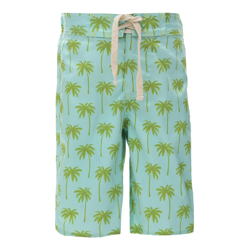 Print Boy's Swim Trunks in Summer Sky Palm Trees — KicKee Pants
