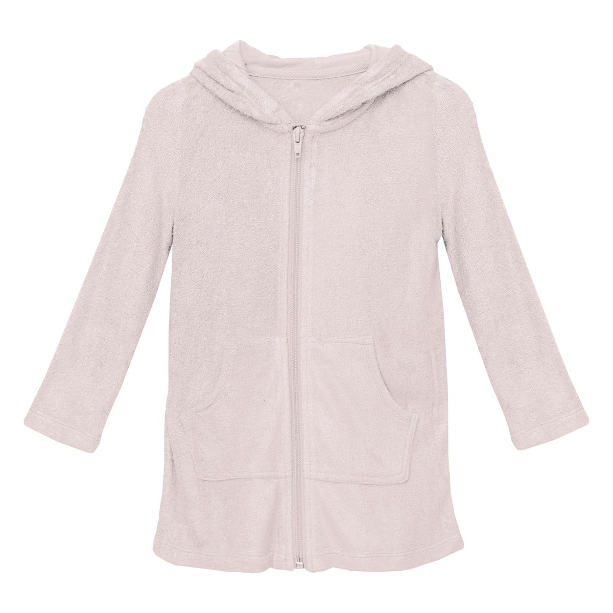 Terry Zip-Front After Swim Robe in Macaroon — KicKee Pants