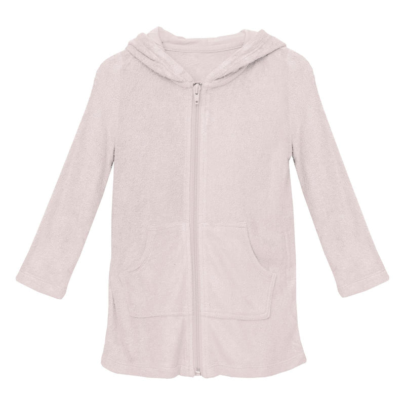 Terry Zip-Front After Swim Robe in Macaroon — KicKee Pants