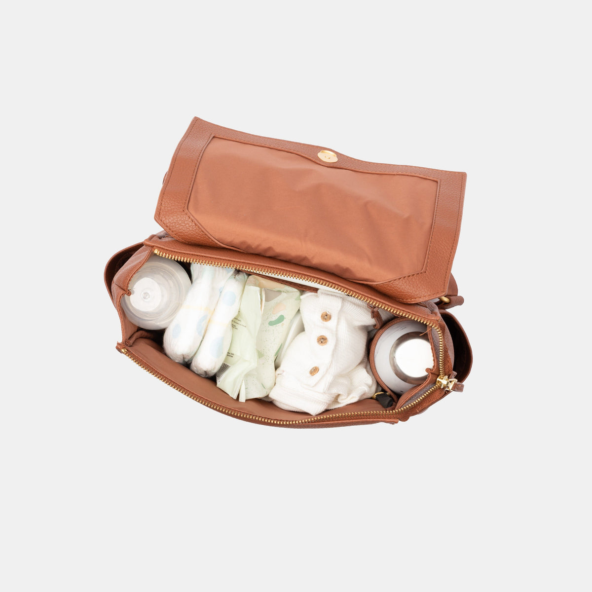 Cognac Mini Classic Diaper Bag II — Freshly Picked