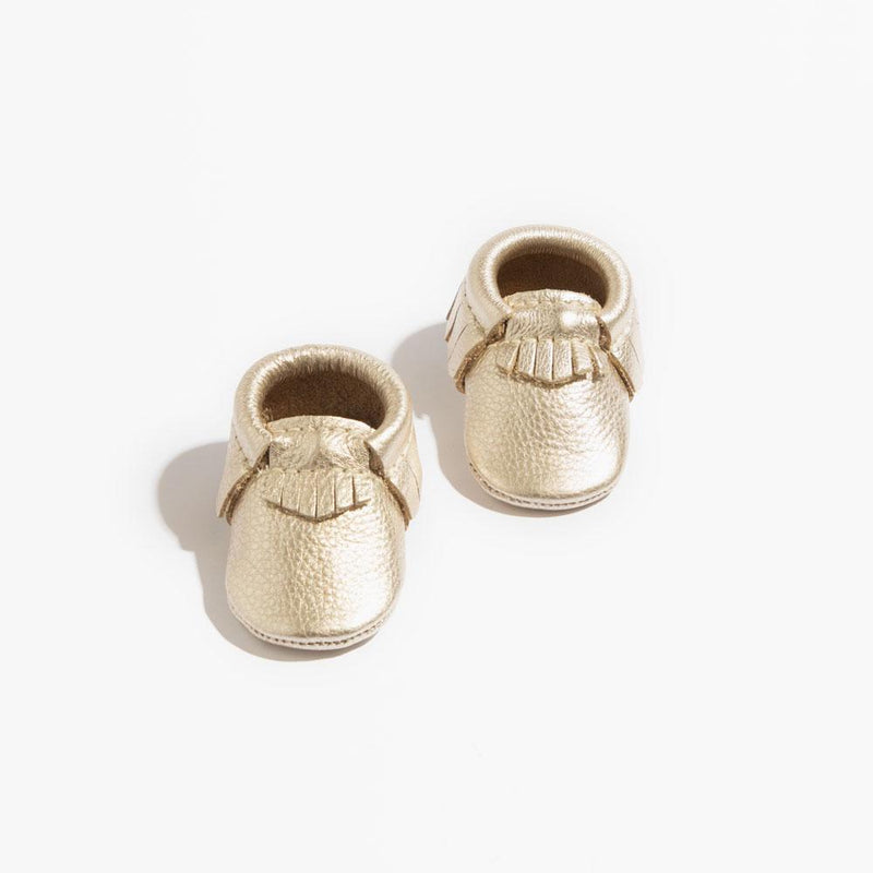 Newborn Platinum Moccasin Baby Shoe — Freshly Picked