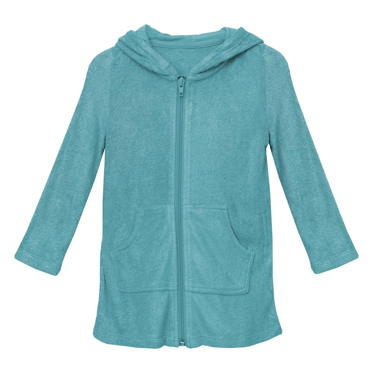Terry Zip-Front After Swim Robe in Glacier — KicKee Pants