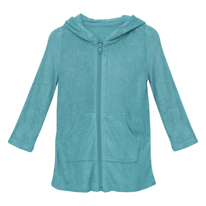 Terry Zip-Front After Swim Robe in Glacier — KicKee Pants
