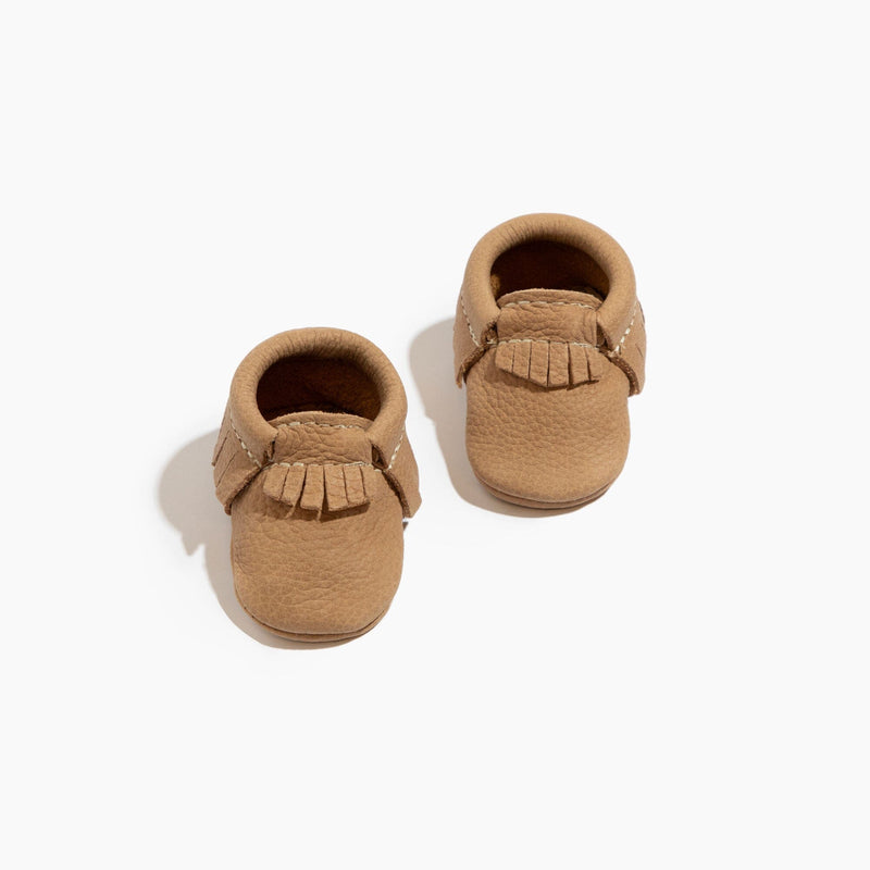 Newborn Weathered Brown Moccasin Baby Shoe — Freshly Picked