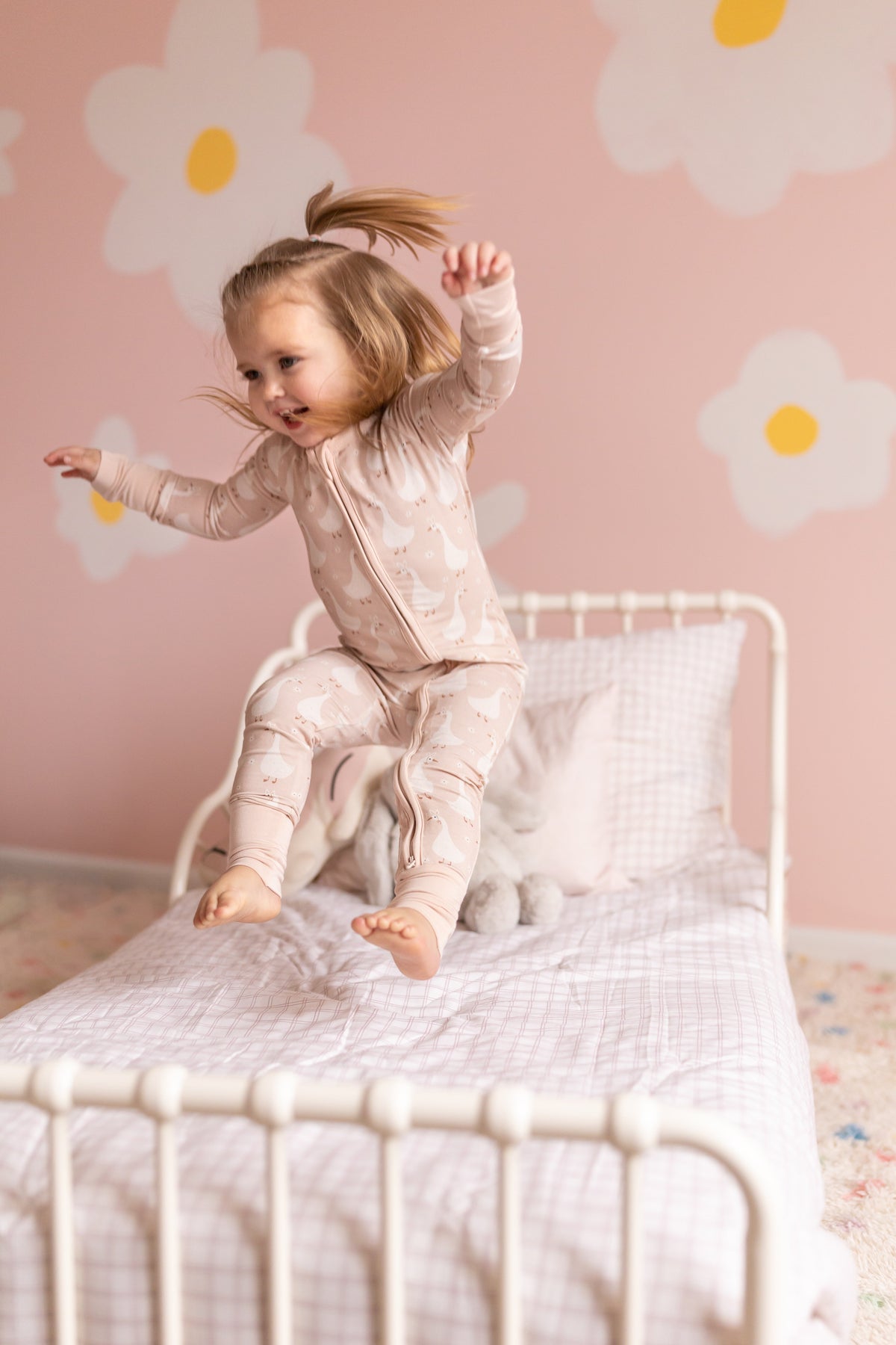 Silly Goose on the Loose Bamboo Zippy Romper — Little Joy Co.