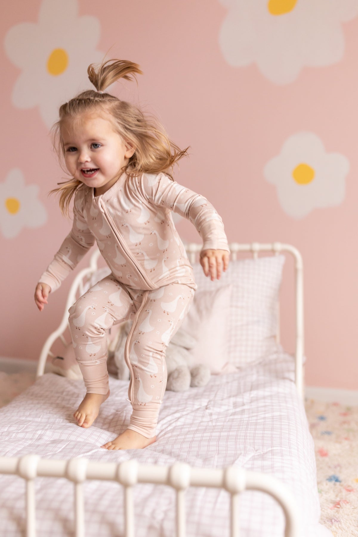 Silly Goose on the Loose Bamboo Zippy Romper — Little Joy Co.