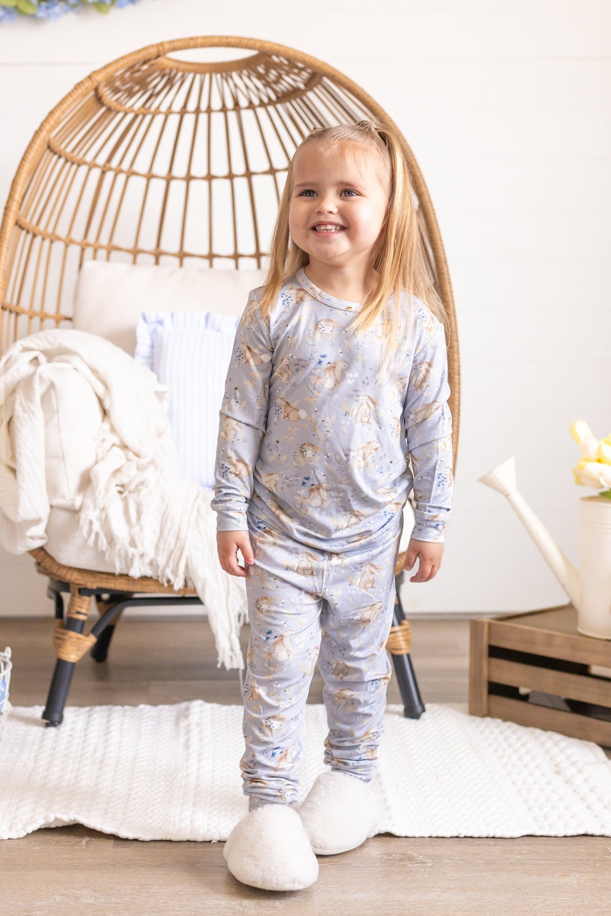 Bunny Blossoms 2pc Bamboo Pajamas — Little Joy Co.