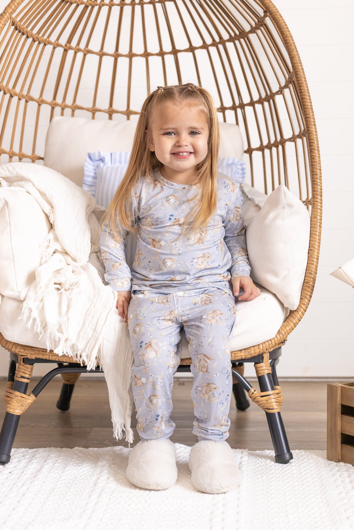 Bunny Blossoms 2pc Bamboo Pajamas — Little Joy Co.