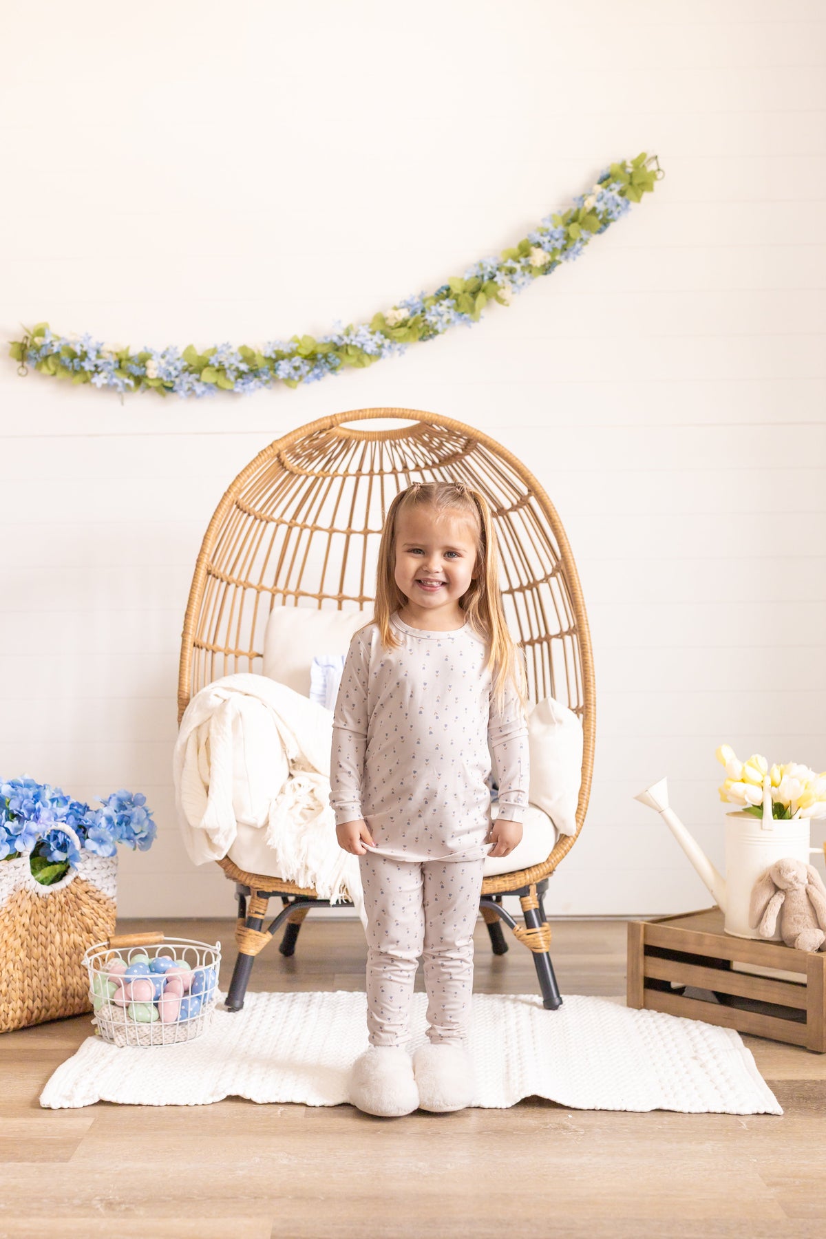 Tiny Tulips 2pc Bamboo Pajamas — Little Joy Co.