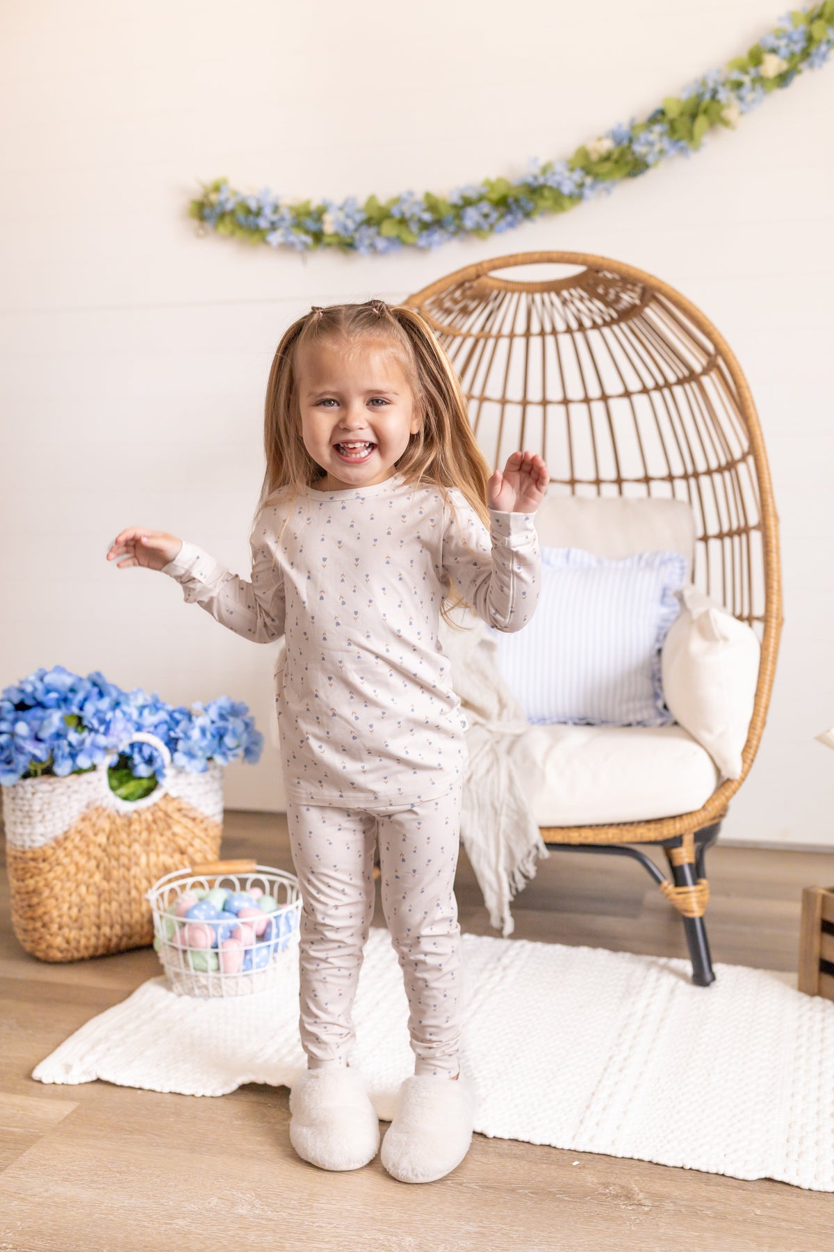 Tiny Tulips 2pc Bamboo Pajamas — Little Joy Co.